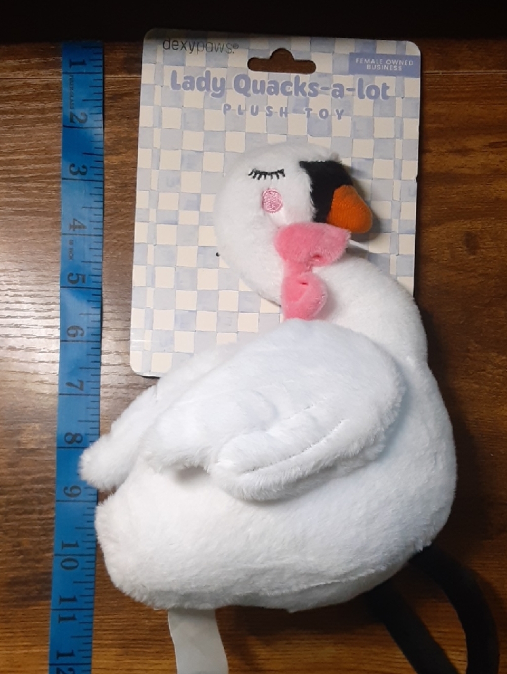 Squeaky Plush Dog Toy "Lady Quacks-a-lot" Swan